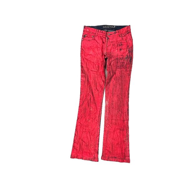 YOYO You're On Your Own Bootcut Women's size 11 Metallic Red Denim Jeans - Picture 1 of 4